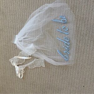 Bride to Be Veil with Blue Lettering